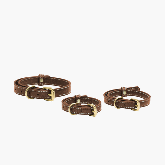 Brown Leather Collar - קולר מעור לכלב