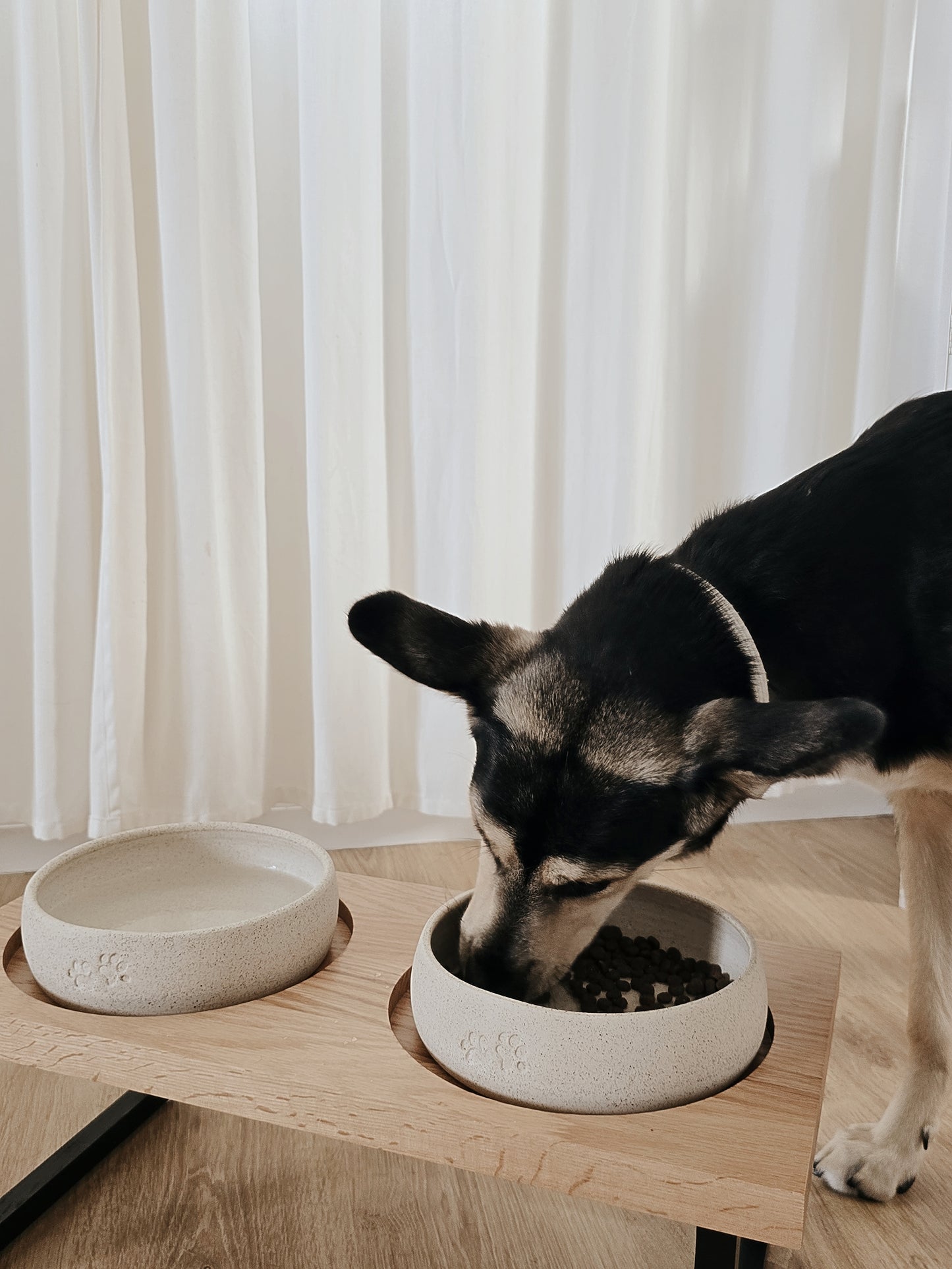 Dog Bowls Stand מעמד מעוצב לקערות מעץ לכלבים