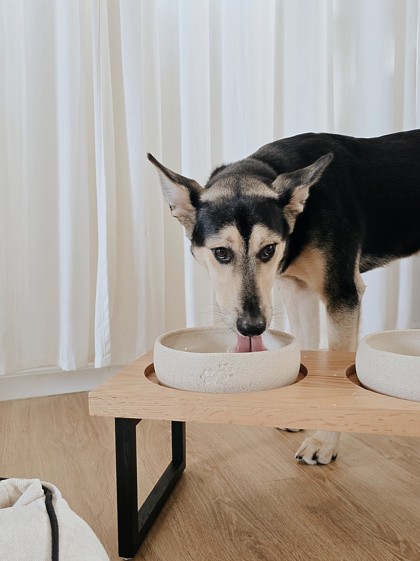 Dog Bowls Stand מעמד מעוצב לקערות מעץ לכלבים