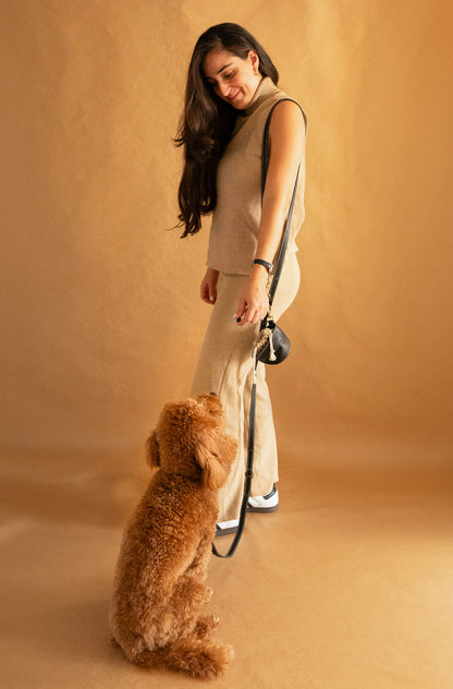 Leather Cross Body Leash - רצועת קרוס מעור לכלב (מגיע ללא התיק)